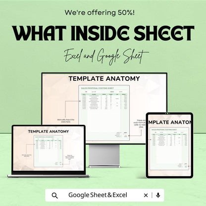 Sales Proposal Costing Sheet Template | Estimate, Quote & Budget Tracker | Project Costing Calculator | Sales Cost Sheet Template