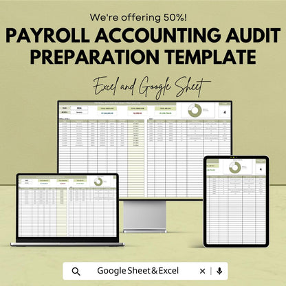Payroll Accounting Audit Preparation Template | Payroll Audit Spreadsheet | Compliance Documentation Tool