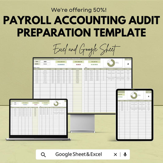 Payroll Accounting Audit Preparation Template | Payroll Audit Spreadsheet | Compliance Documentation Tool