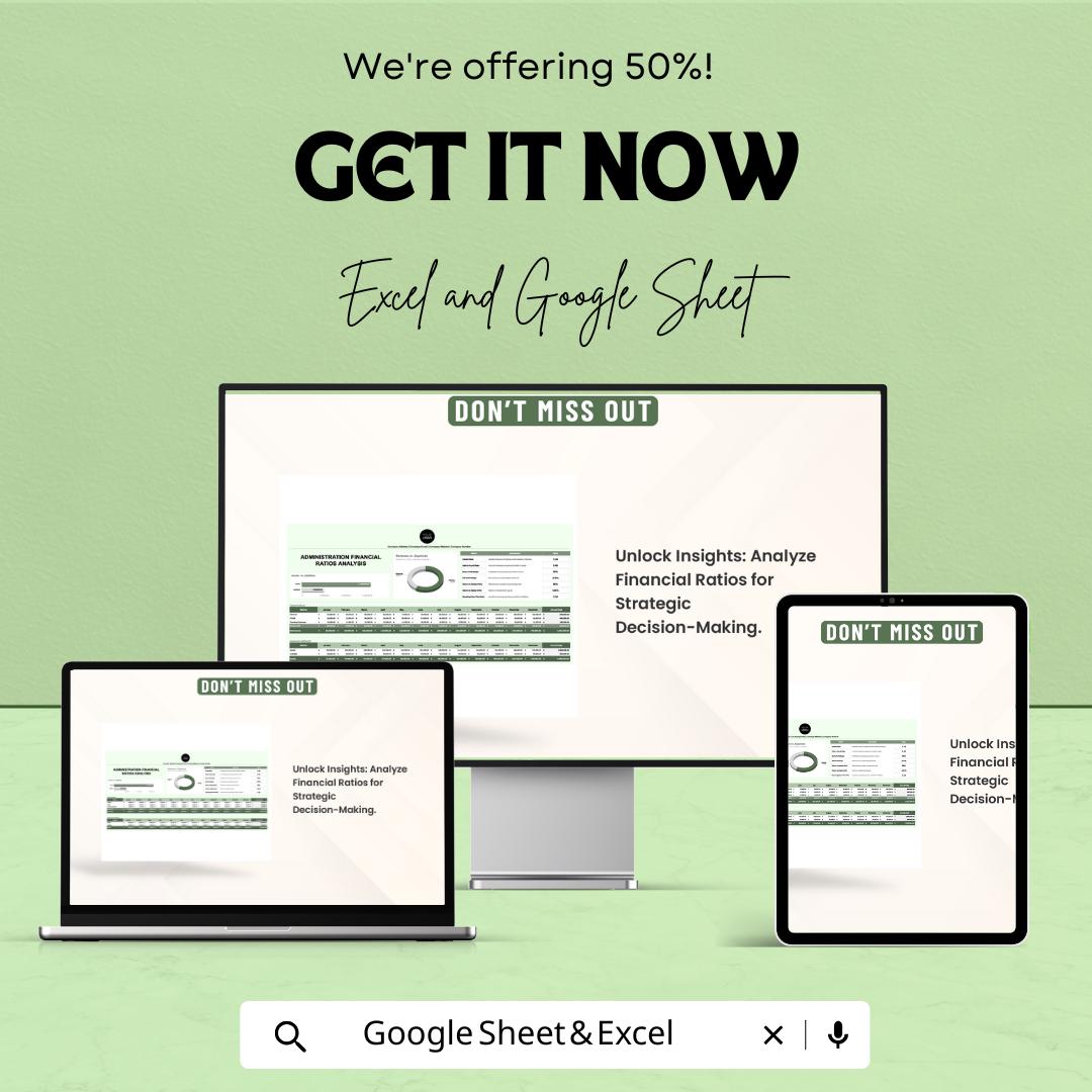 Administration Financial Ratios Analysis Sheet for Excel and Google Sheets – Financial Planning & Strategic Decision-Making