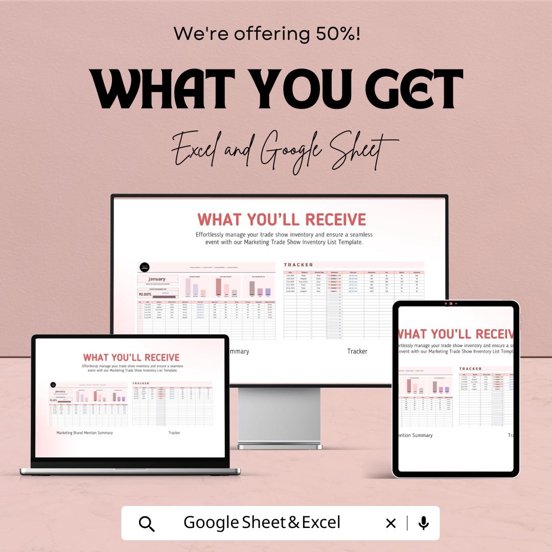 Marketing Brand Mention Tracker Template | Social Media Analytics Dashboard | Brand Sentiment Tracker | Marketing KPI Tool