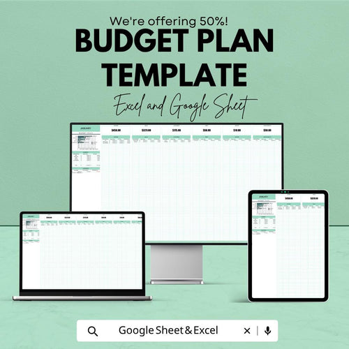 Budget Plan Template | Monthly Budget Spreadsheet | Expense Tracker | Financial Planner | Excel & Google Sheets | Money Management Sheet