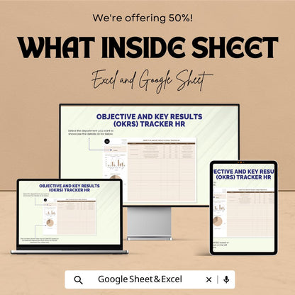 Objective and Key Results OKRs Tracker HR Template | Employee Goal Tracking Sheet | Excel & Google Sheets OKR Dashboard