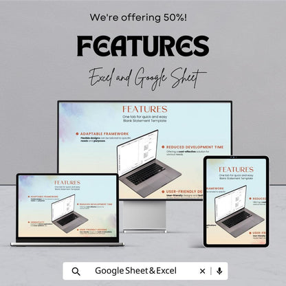 Blank Statement Sheet Template | Excel and Google Sheets | Invoice & Billing Tracker | Business Finance Log | Digital Download