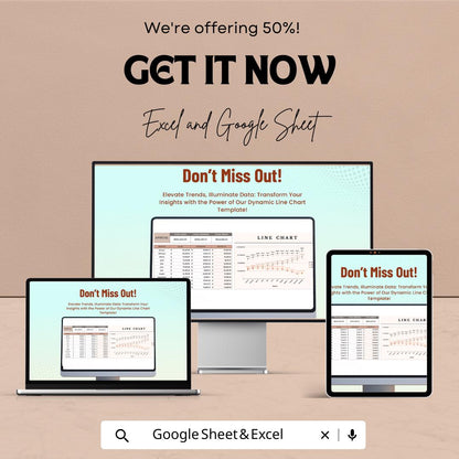 Dynamic Line Chart Sheet - Google Sheet | Visual Data Insights | Trend Analysis, Financial Chart Template, Sales Chart, Profit Tracker