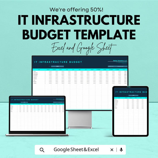 IT Infrastructure Budget Template | IT Infrastructure Cost Planner | IT Budget sheet | Technology Infrastructure Finance Tool