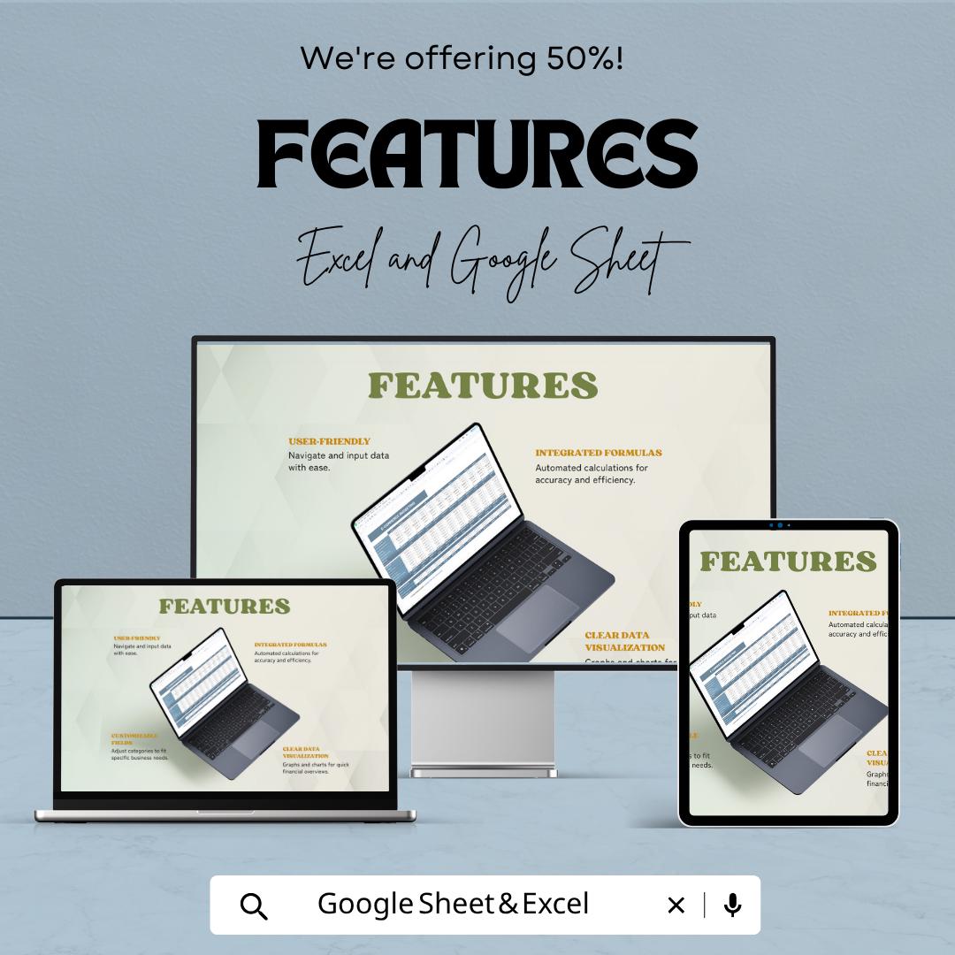 E-Commerce Budgeting Template | Online Store Budget Spreadsheet | Shopify Business Tracker | Sales Expense Profit Sheet