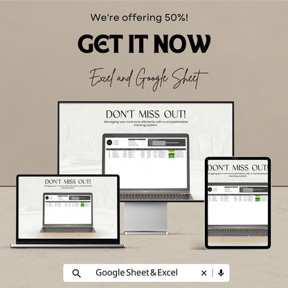 Corporate Contract Tracker Template, Legal Contract Management System, Law Office Contract Organizer, Excel & Google Sheets Contract Tool