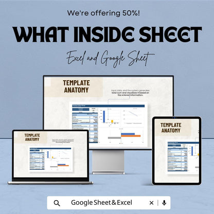Annual Cash Flow Template | Business Cash Flow Statement | Financial Planning Spreadsheet | Excel and Google Sheets Cashflow Tracker