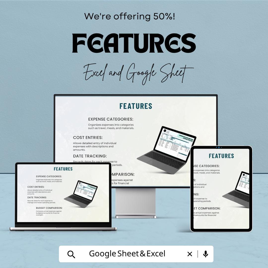Meeting Expense Tracker | Business Expense Tracker | Budget Planner Spreadsheet | Expense Report Template | Finance Tracker