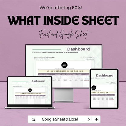 Salary Benchmarking Tool HR Template | Compensation Analysis Spreadsheet | HR Salary Comparison | Excel & Google Sheets