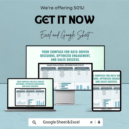Sales Collateral Distribution Stats Template | Rep Performance Tracker | Distribution Metrics Report