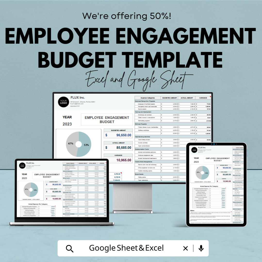 Employee Engagement Budget Template | Excel & Google Sheets | HR Budget Planner | Engagement Expense Tracker | Workforce Planning Tool