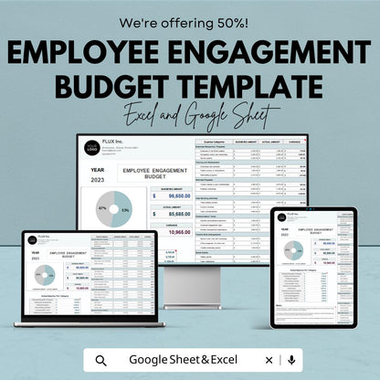 Employee Engagement Budget Template | Excel & Google Sheets | HR Budget Planner | Engagement Expense Tracker | Workforce Planning Tool