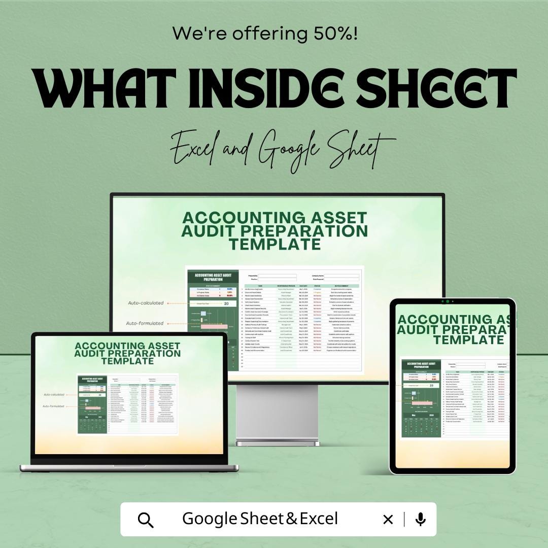 Accounting Asset Audit Preparation Template | Asset Audit Checklist | Audit Readiness Tracker | Accounting Audit Tool