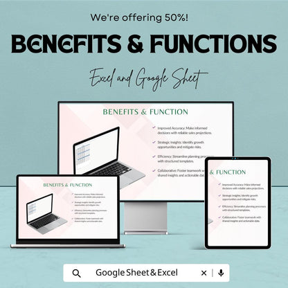 Sales Forecasting and Planning Template | Sales Projection Spreadsheet | Business Revenue Tracker | Excel & Google Sheet Template