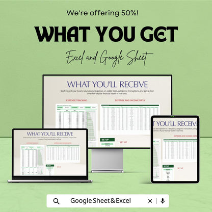 Daily Income and Expense Tracker | Google Sheets & Excel Budget Template | Small Business Finance Spreadsheet | Editable Money Tracker