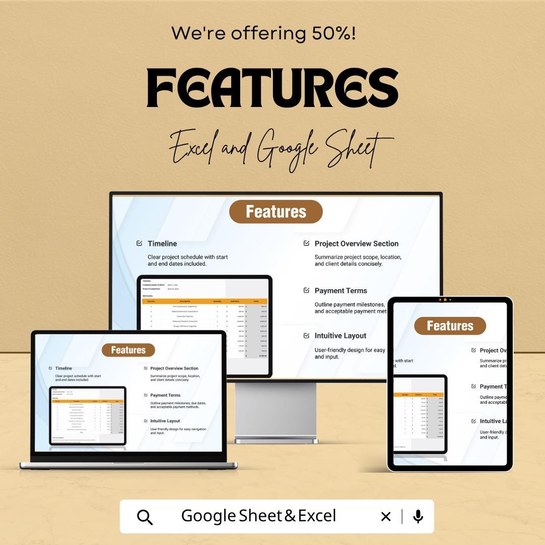 Roofing Construction Bid Template | Roofing Estimate Spreadsheet | Contractor Proposal Template | Roofing Project Quote |