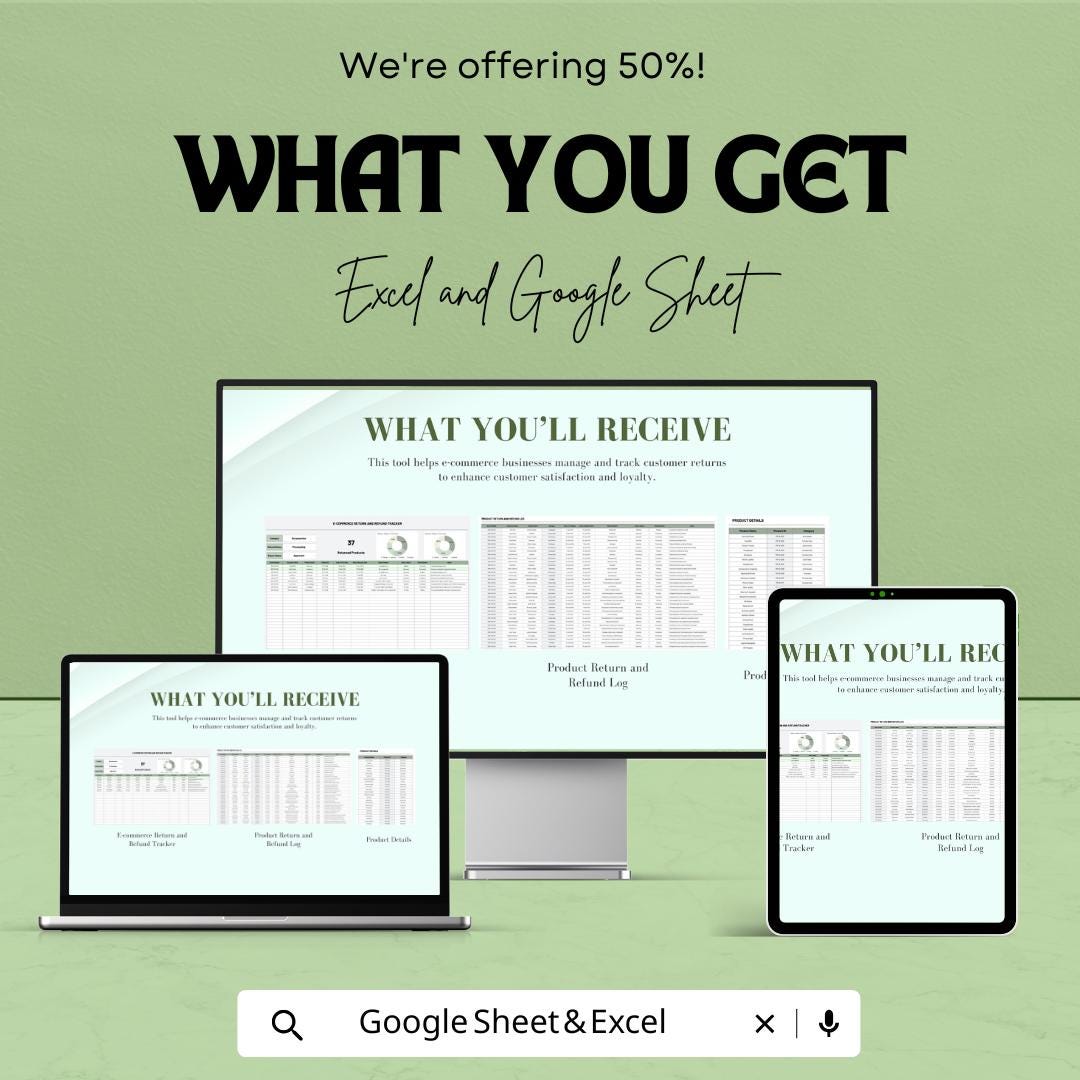 E-Commerce Return and Refund Tracker Sheet – Excel & Google Sheet Template for Hassle-Free Management