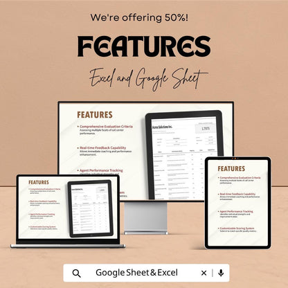 Call Center Quality Scorecard Template | QA Evaluation Form | Call Center KPI Tracker | Agent Performance Sheet
