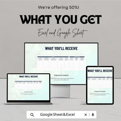 Shipping Packing Slip Sheet | Excel & Google Sheets Template | Shipping Label Template | Order Fulfillment Tracker | Packing List Generator