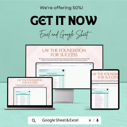 Small Business Startup Budget Template | Startup Budget Spreadsheet | Business Budget Planner | Excel & Google Sheets |