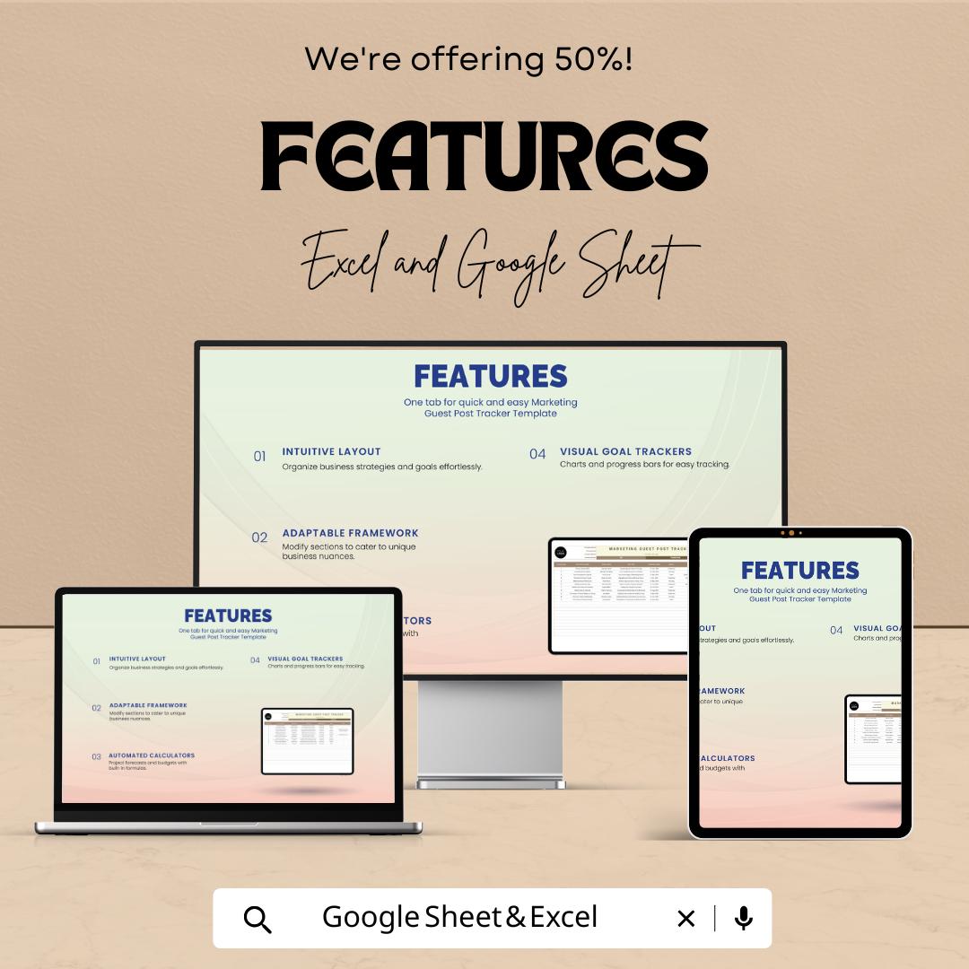 Marketing Guest Post Tracker Template | Excel & Google Sheets | Guest Blogging Tracker | Content Marketing Spreadsheet