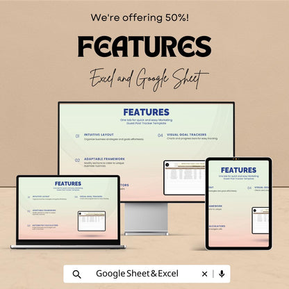 Marketing Guest Post Tracker Template | Excel & Google Sheets | Guest Blogging Tracker | Content Marketing Spreadsheet