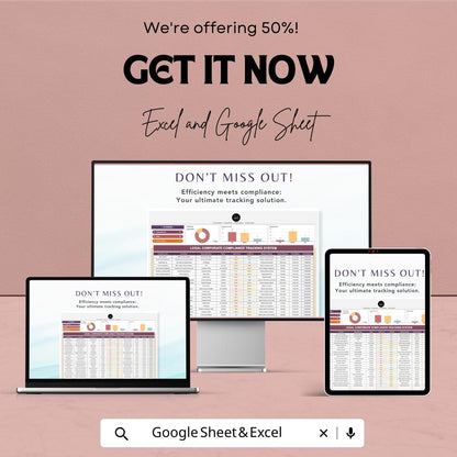 Legal Corporate Compliance Tracking System Template, Law Firm Compliance Tracker, Compliance Log Spreadsheet