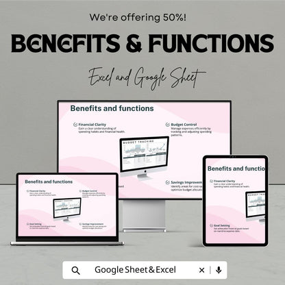 Budget Tracking Sheet Template | Expense Tracker Spreadsheet | Monthly Budget Planner | Excel & Google Sheets