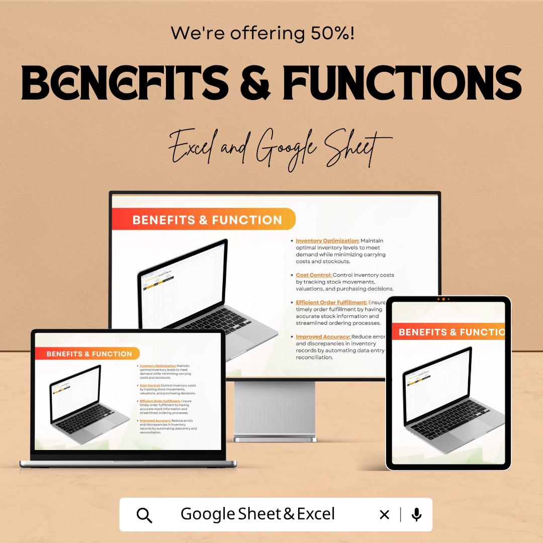 Stock Inventory Control Spreadsheet Template | Inventory Management Tracker | Stock Control Log | Warehouse Inventory Sheet