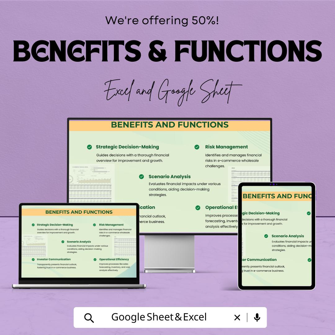 Wholesaling E-Commerce Financial Model Template | Wholesale Business Forecast | Profit and Cash Flow Model | Inventory & Sales Planner