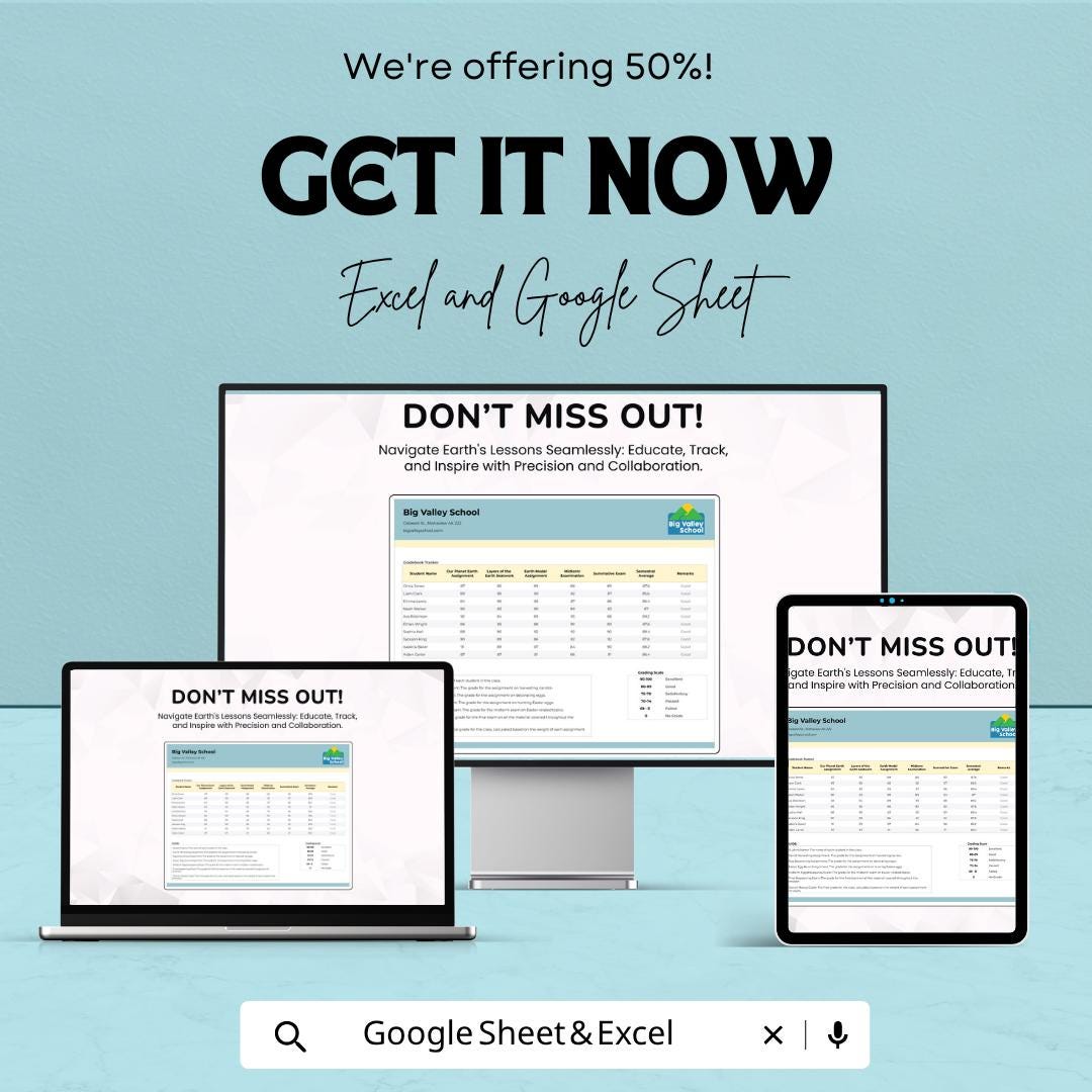 Earth Tracker Template | Teacher Gradebook Spreadsheet | Student Tracker Bundle | Attendance Behavior Lesson Planner