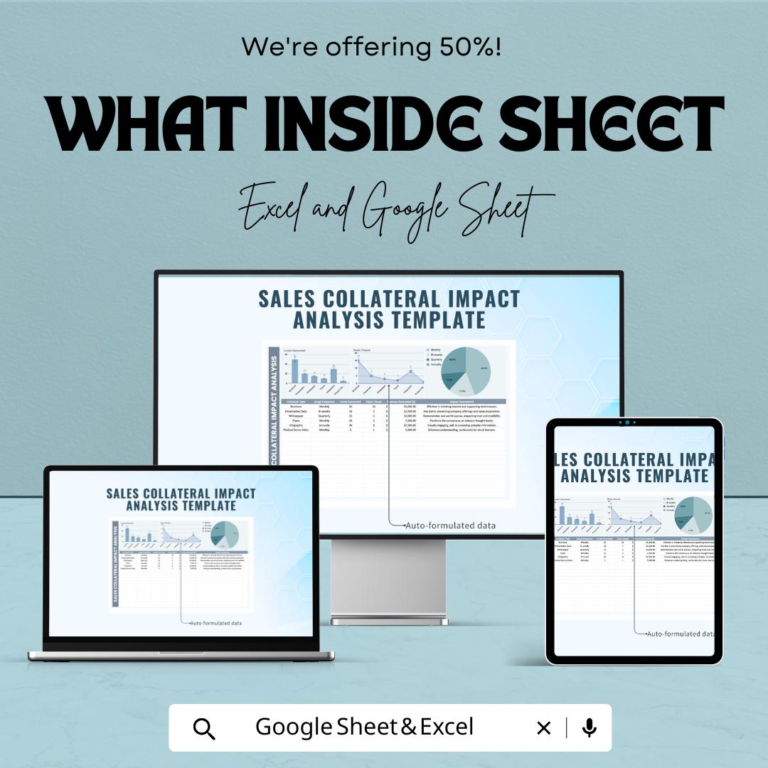 Sales Collateral Impact Analysis Template | Marketing Collateral ROI Dashboard | Engagement and Conversion Metrics Sheet