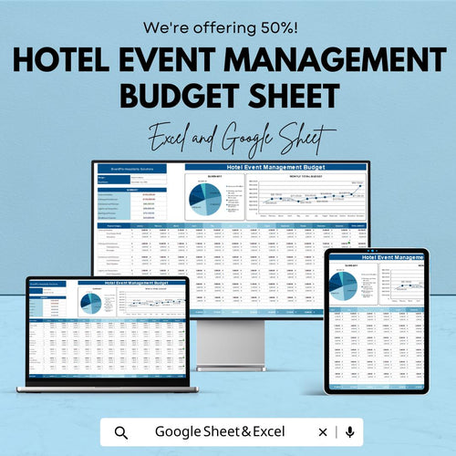 Hotel Event Management Budget Sheet | Excel and Google Sheet Template | Cost Tracking & Planning | Event Budget Planner for Hotels