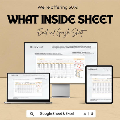 Annual Expense Tracker Template Excel & Google Sheets | Personal Budget Planner | Yearly Expense Spreadsheet | Finance Tracker Dashboard