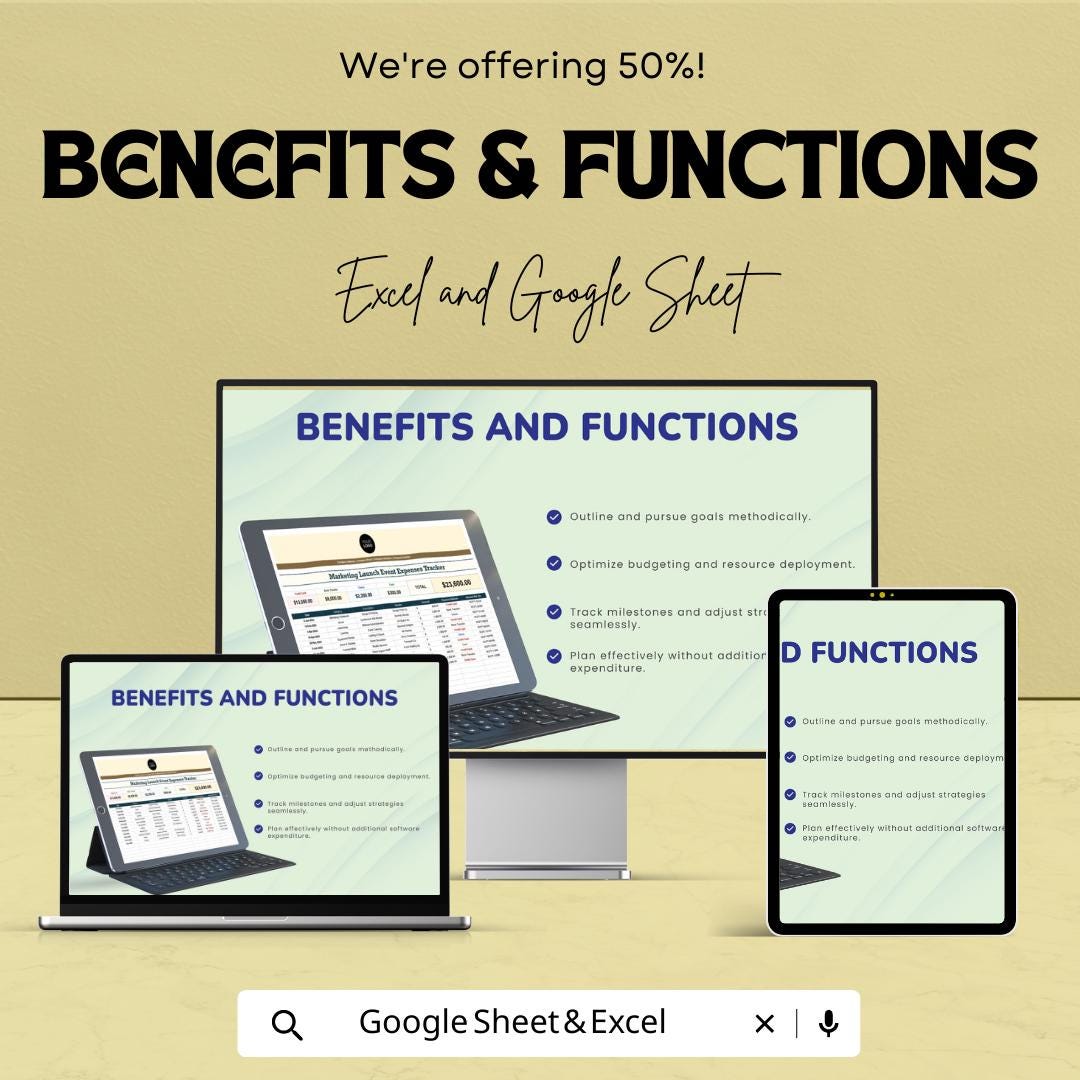 Marketing Event Budget Tracker, Excel & Google Sheets, Launch Event Expense Spreadsheet, Event Cost Planner, Marketing Budget Template