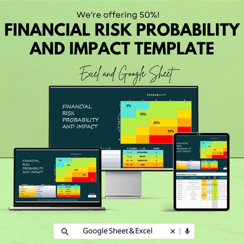 Financial Risk Probability and Impact Template | Risk Matrix Template | Risk Assessment Tool | Risk Rating & Analysis Spreadsheet