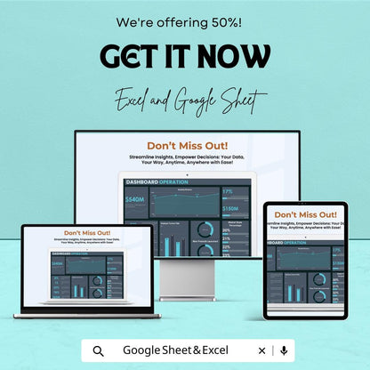 Dashboard Operation Template | Business Operations Dashboard | KPI Tracking | Financial Dashboard | Productivity Dashboard |