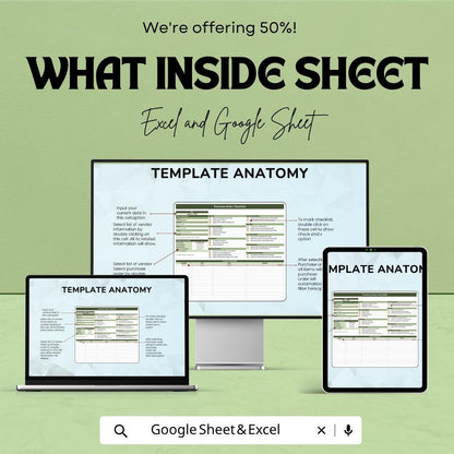 Purchase Order Checklist Template | Procurement Tracker | Vendor Management Spreadsheet | PO Tracker | Excel & Google Sheets |