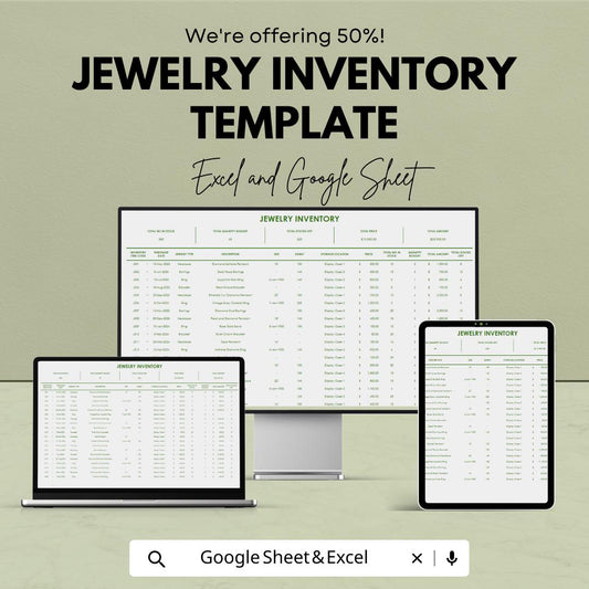 Jewelry Inventory Template | Excel & Google Sheets Jewelry Stock Tracker | Boutique Inventory Spreadsheet | Jewelry Business Inventory Log