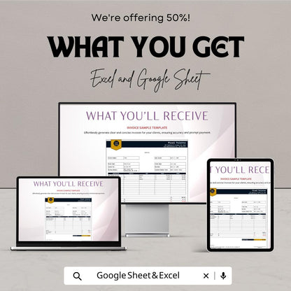 Invoice Sample Template | Business Invoice Format | Editable Billing Template | Service Invoice | Printable Excel Sheet