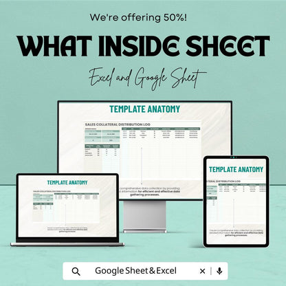 Sales Collateral Distribution Log Template | Marketing Asset Tracker | Excel & Google Sheets Template
