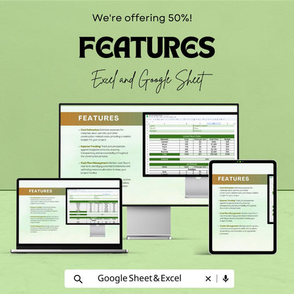 New Home Construction Budget Sheet | Google Sheets Template | Track Material, Labor & Interior Costs | Budget Planning for Your Dream Home