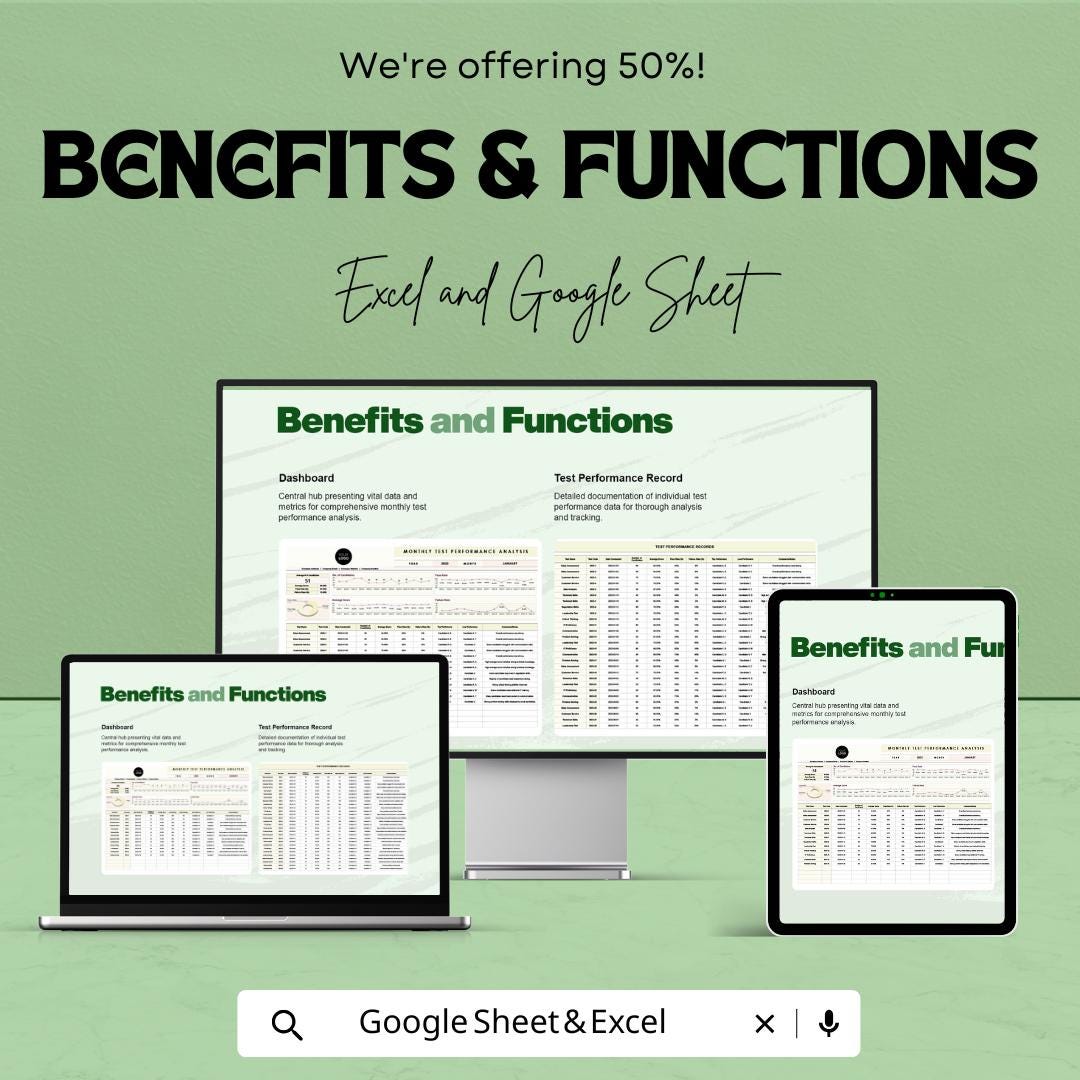 Monthly Test Performance Analysis Template, HR Performance Dashboard, Employee Test Tracker, Recruitment Metrics, Excel Google Sheets