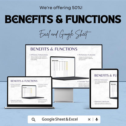 Sales Lead Response Time Analysis Template | Lead Response Tracker | Sales KPI Dashboard | Excel and Google Sheets | Lead Follow Up Report