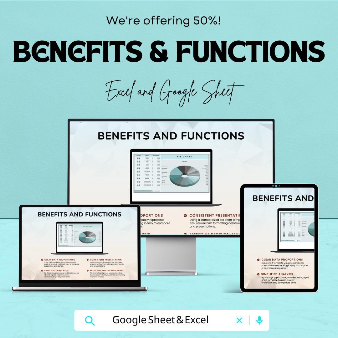Pie Chart Template | Excel & Google Sheets | Sales Data Analysis Chart | Visualize Data with Pie Graph | Monthly Sales Tracking Tool