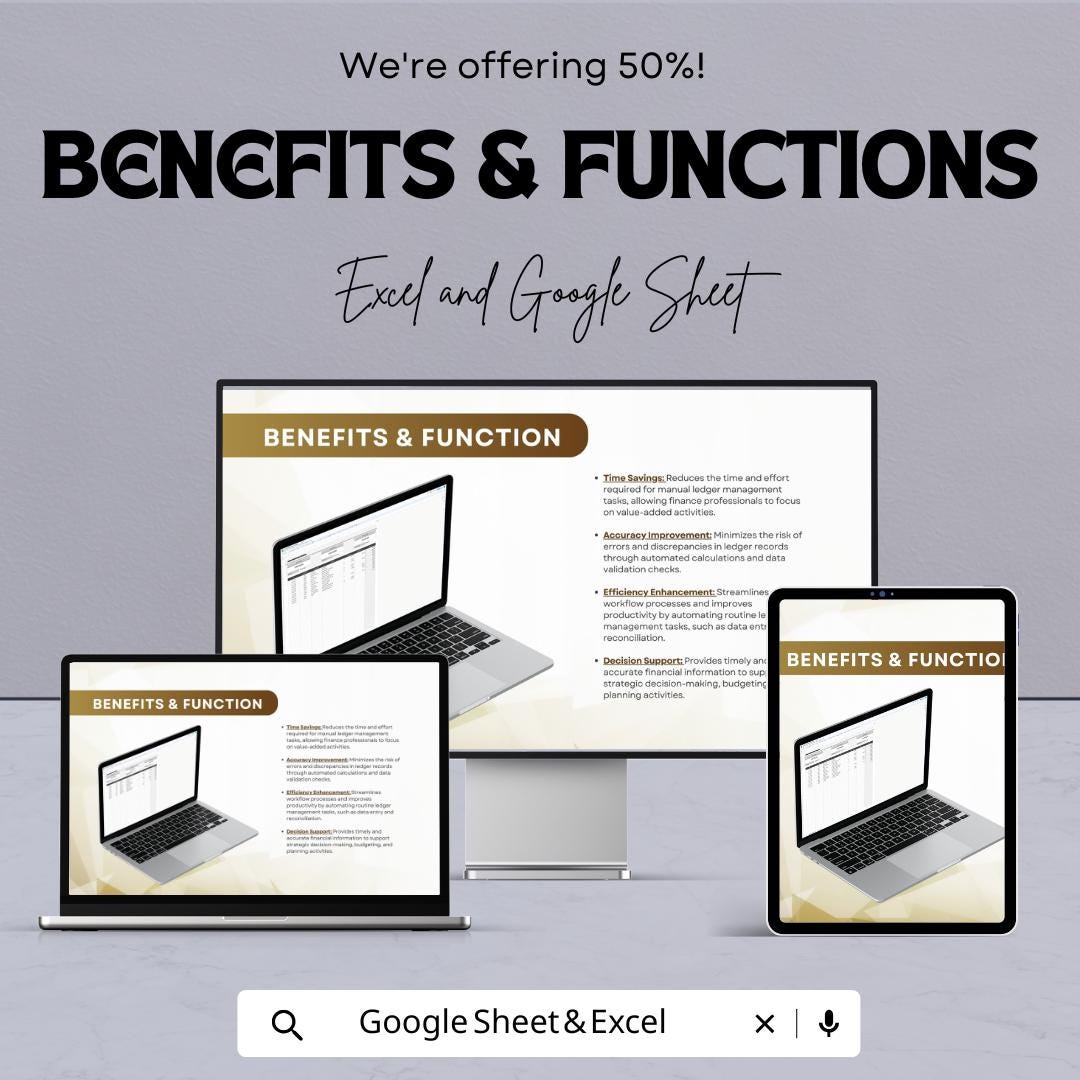 Ledger Automation Template | Automated Accounting Spreadsheet | Business Finance Tracker | Transaction Log Template