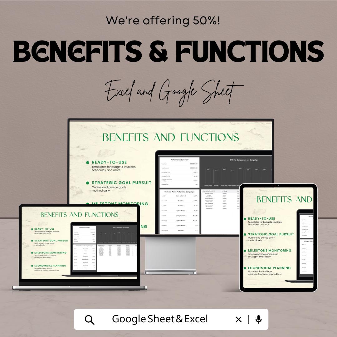Advertising Programmatic Ad Buying Performance Sheet | Excel & Google Sheets Template | Ad Performance Tracker | Media Buying Dashboard
