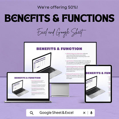 FTE Calculation Dashboard - Google Sheet Template | Employee Resource Planning | FTE Calculation Tool | Full-Time and Part-Time Analysis